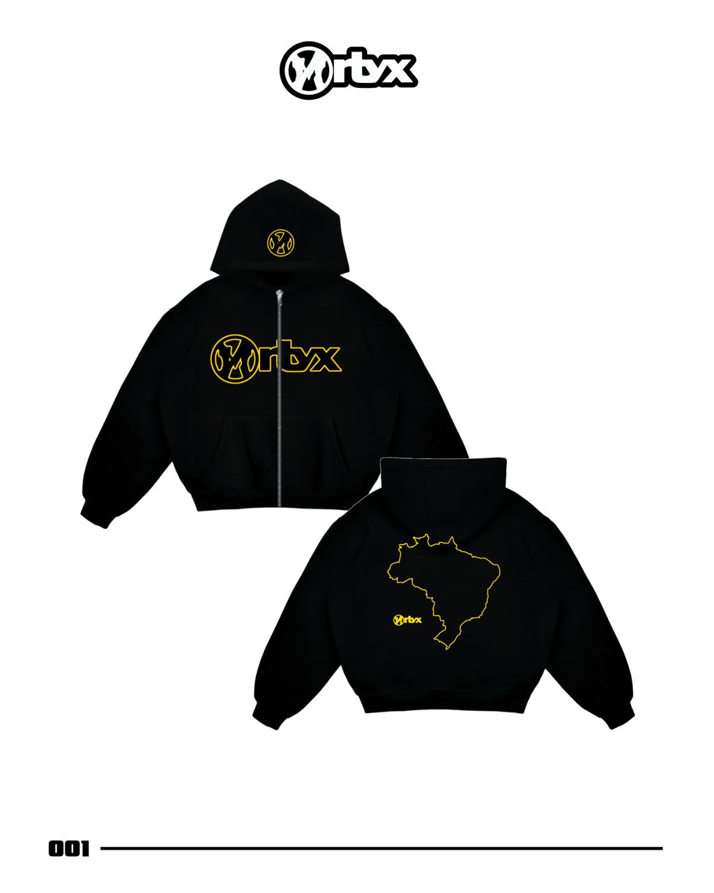 Hoodie Zipper Boxy Brazilian Outline Bordir Premium - Cotton Fleece